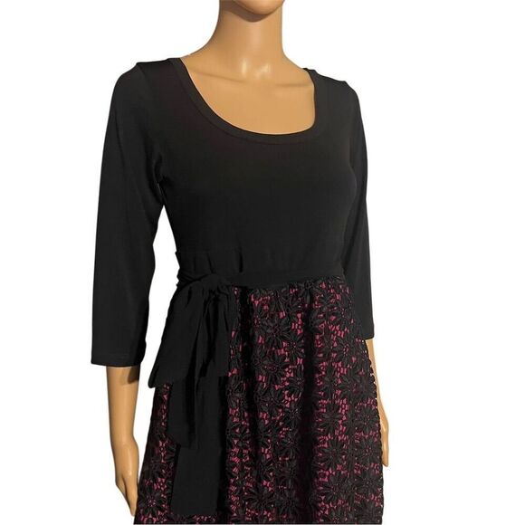 Olian maternity/post 3/4 Sleeve Lace Knee Length Dress Multicolor Size M - Picture 3 of 7